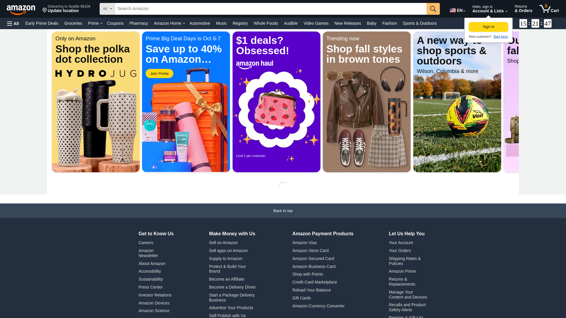 Screenshot captured for the displayed amazon.com report