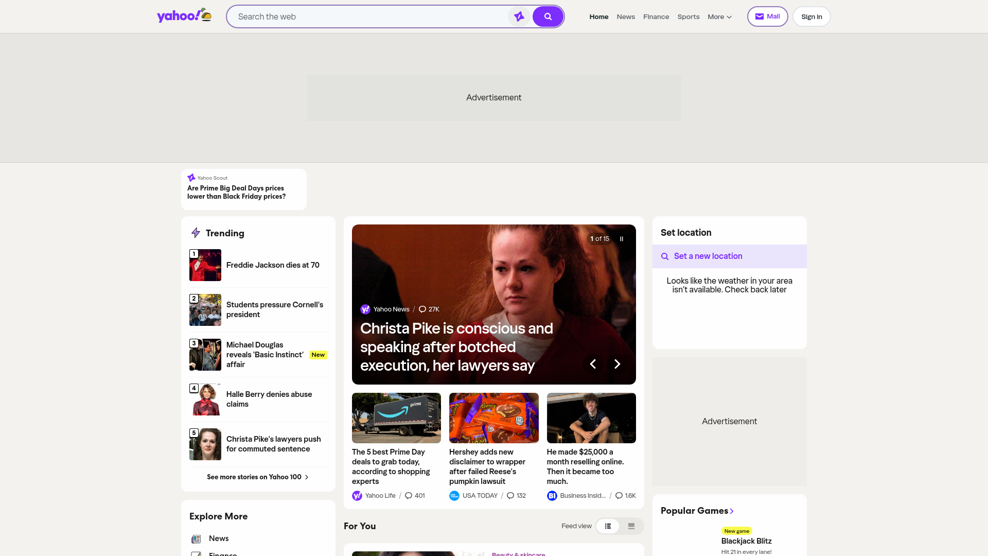 Screenshot captured for the displayed yahoo.com report